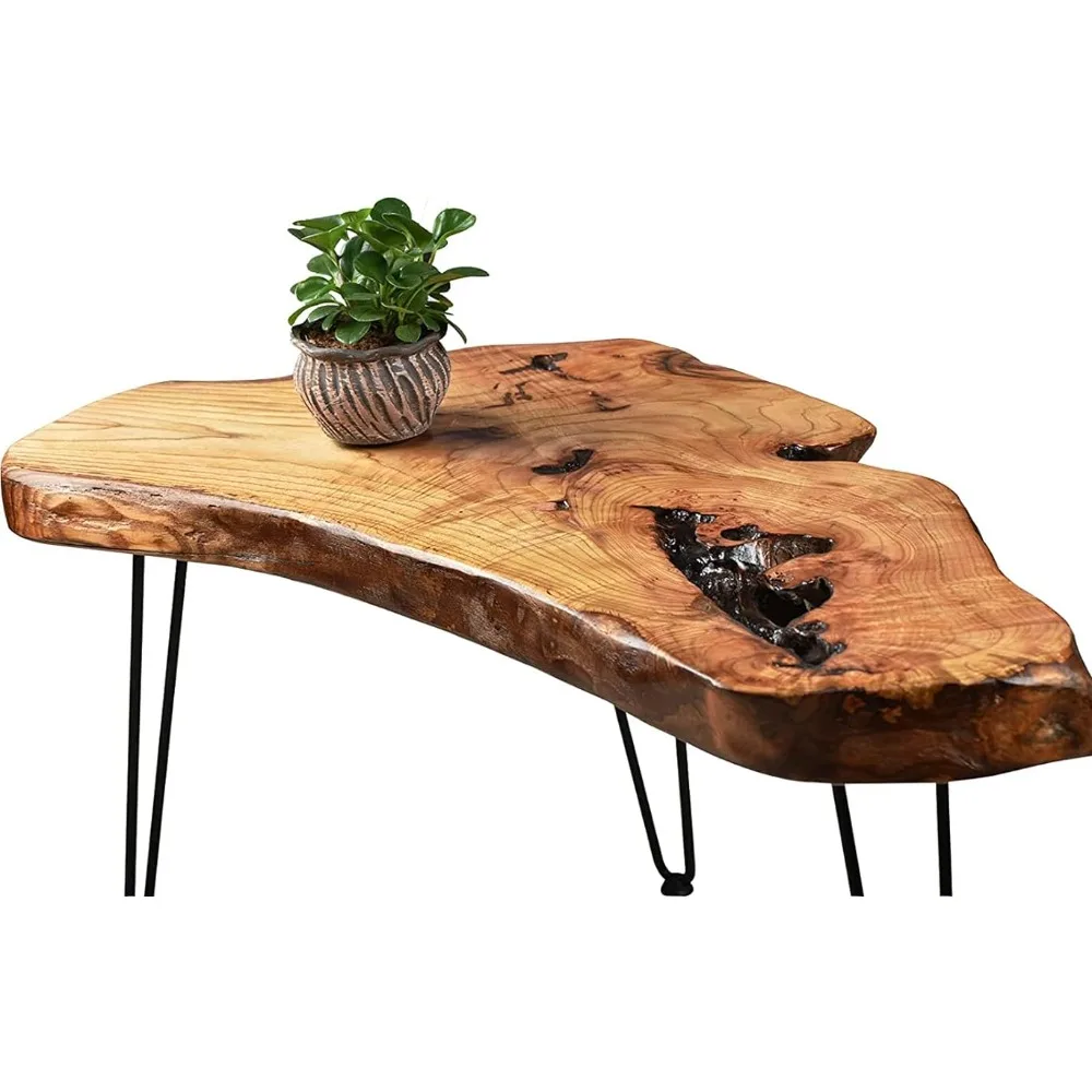 

Natural Wood Coffee Table, Wooden Flower Pot Holder Clear Lacquer Finishfreight free
