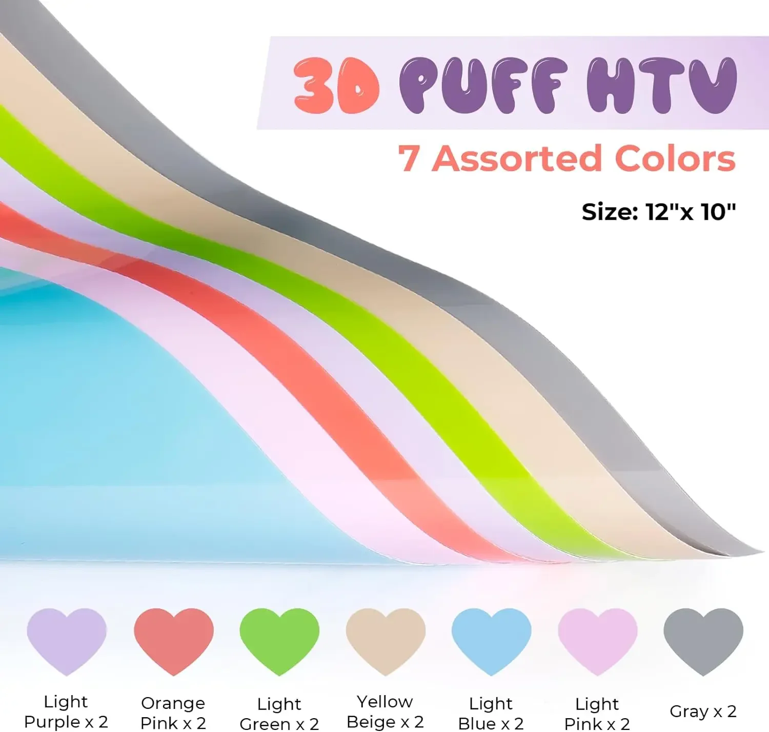 3D Puff Vinyl Heat Transfer Purple Puff Heat Transfer Vinyl HTV 10x12' for Heat Press T-Shirt Compatible Htv Vinyl Stickers DIY