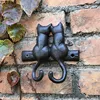Black Cat Hook Hanging Shelf Wall Hanging Cast Iron Decorative Hook Cute Cat Coat Rack Courtyard Pastoral Outdoor Decoration 3