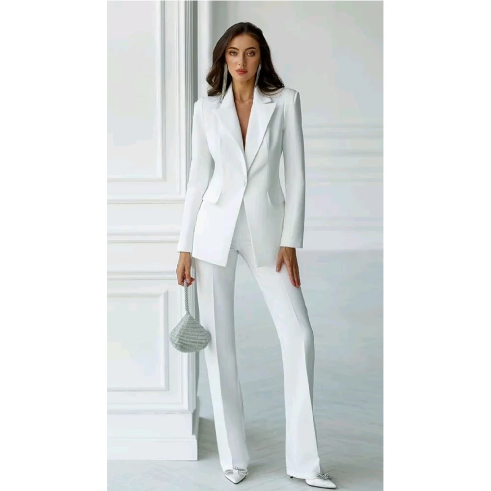 Elegant Commuting and Workplace Wear Women Winter Suits Women's Solid Color Serge Two-piece Set Groups of Pant Sets Party Suit