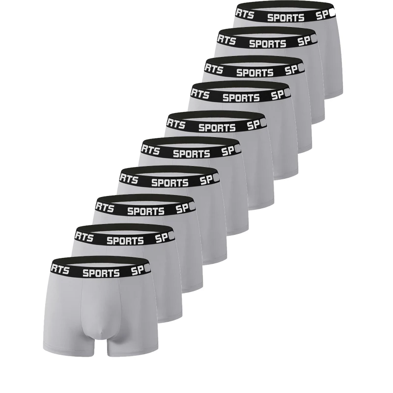 10 قطعة/الحزمة الرجال الرياضة سراويل بوكسر الملابس الداخلية الراحة الاتجاه سراويل رجل بسيط تنفس السروال مثير الذكور سراويل الحميمة