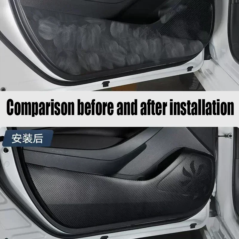 새로운 Kia EV6 2022 2023 가죽 소재 도어 안티 킥 패드 안티 스크래치 및 단계 보호 필름