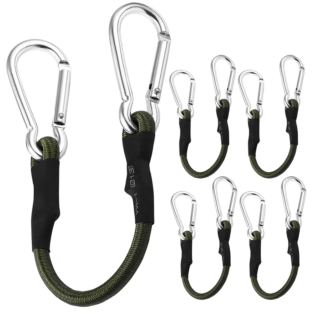 

5 Pcs Tarp Outdoor Carabiner Elastic Rope Band Tent Lanyard 8mm Camping Clothesline Luggage Binding Packing Belt