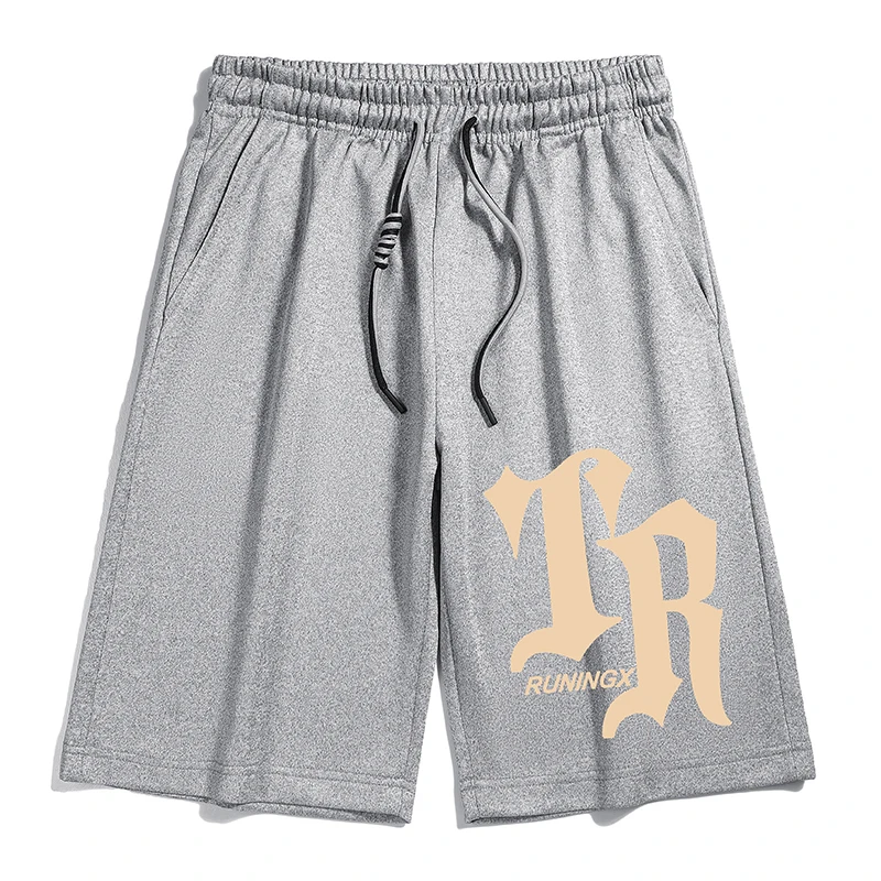 2024 Summer Men Trendy Letter Print Sports Running Beach Short Pants Youth Casual Streetwear Y2K Loose Pockets Basketball Shorts