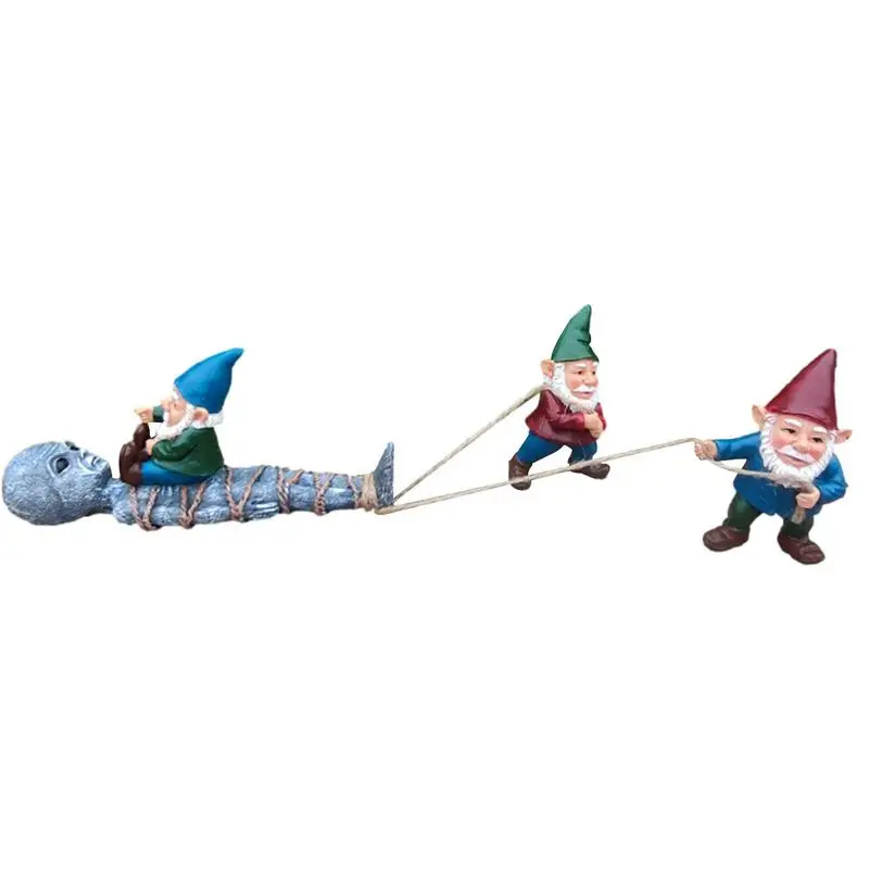 

Gnome Garden Decor For Outside Outdoor Resin Alien Dwarf Set Funny Garden Decorations Lawn Ornaments Patio Accessories