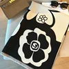 Elegant Camellia Black and White Shawl - Breathable and Warm Polyester Women's Scarf | Perfect for Spring and Fall Fashion 4