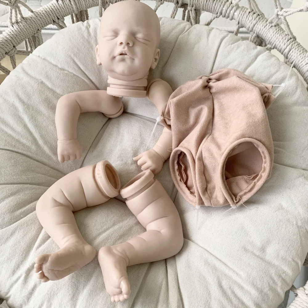 

19inch Bebe Reborn Doll Kit Popular Sam Sweet Sleeping Baby Fresh Color Soft Touch DIY Unfinished Unpainted Doll Parts