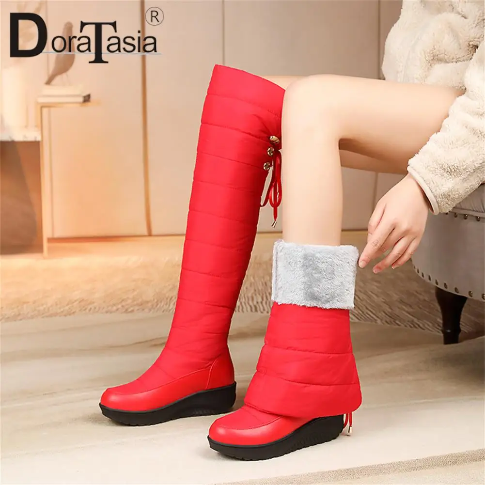 

Brand New Ladies Winter Warm Snow Boots Fashion Wedges Heels women's Over The Knee Boots Casual Waterproof Platform Woman Shoes