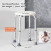 VEVOR Shower Chair for Inside Shower Adjustable Height Shower Stool Non-Slip Bench Bathtub Seat  for Elderly Disabled Adults  6