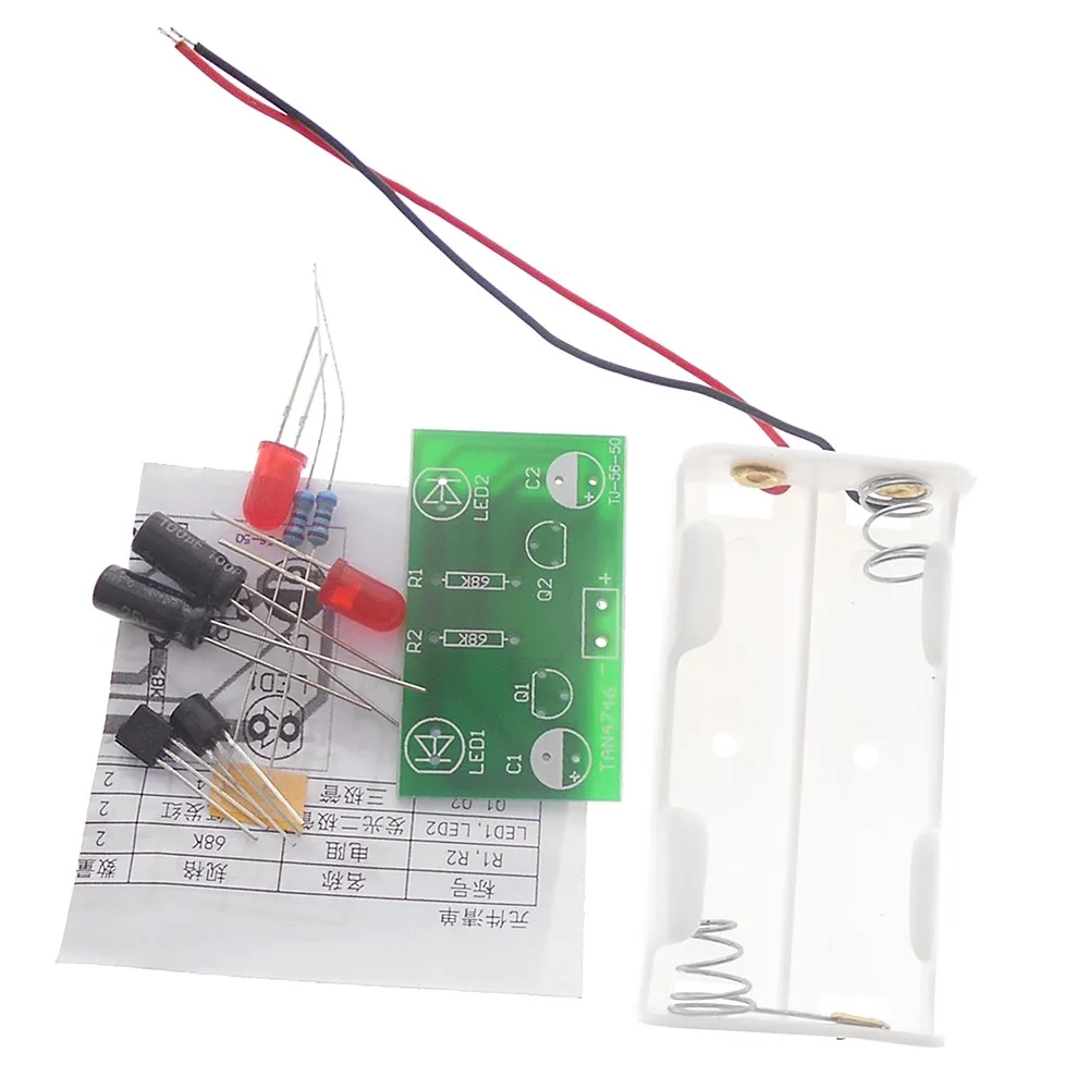 Triode Multivibrator Simple Led Flash Circuit Kit Flashing Light Parts