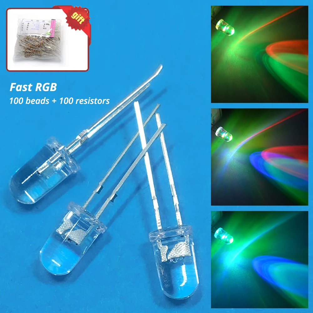 resistors 100 pcs Light Emitting Diode LEDs 5mm Amber Provide the