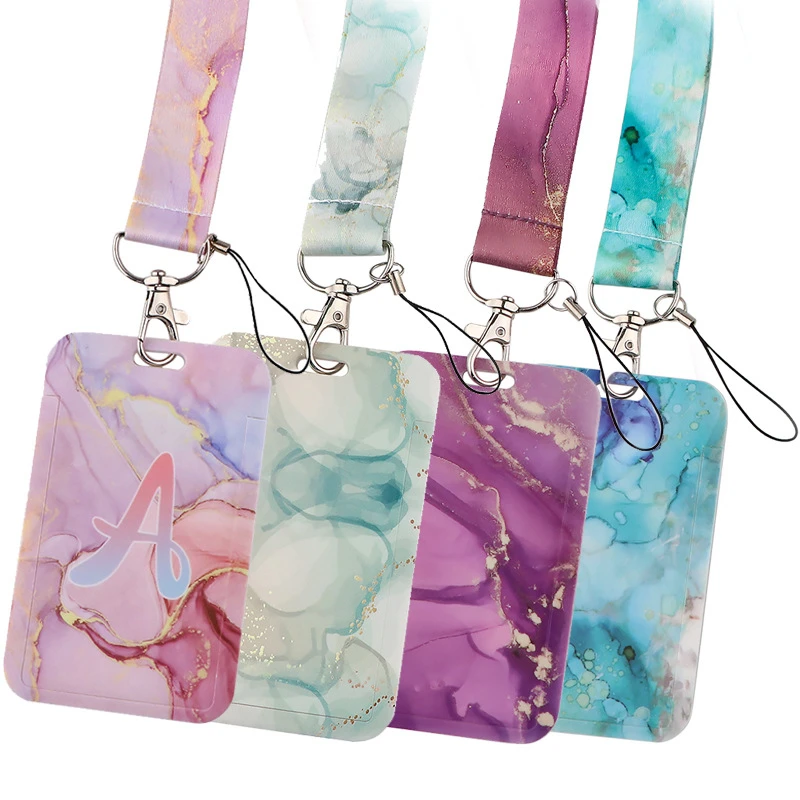 

Color Marble Lanyard Neck Strap Art Anime Fashion Lanyards Bus ID Name Work Card Holder Accessories Decorations Kids Gifts