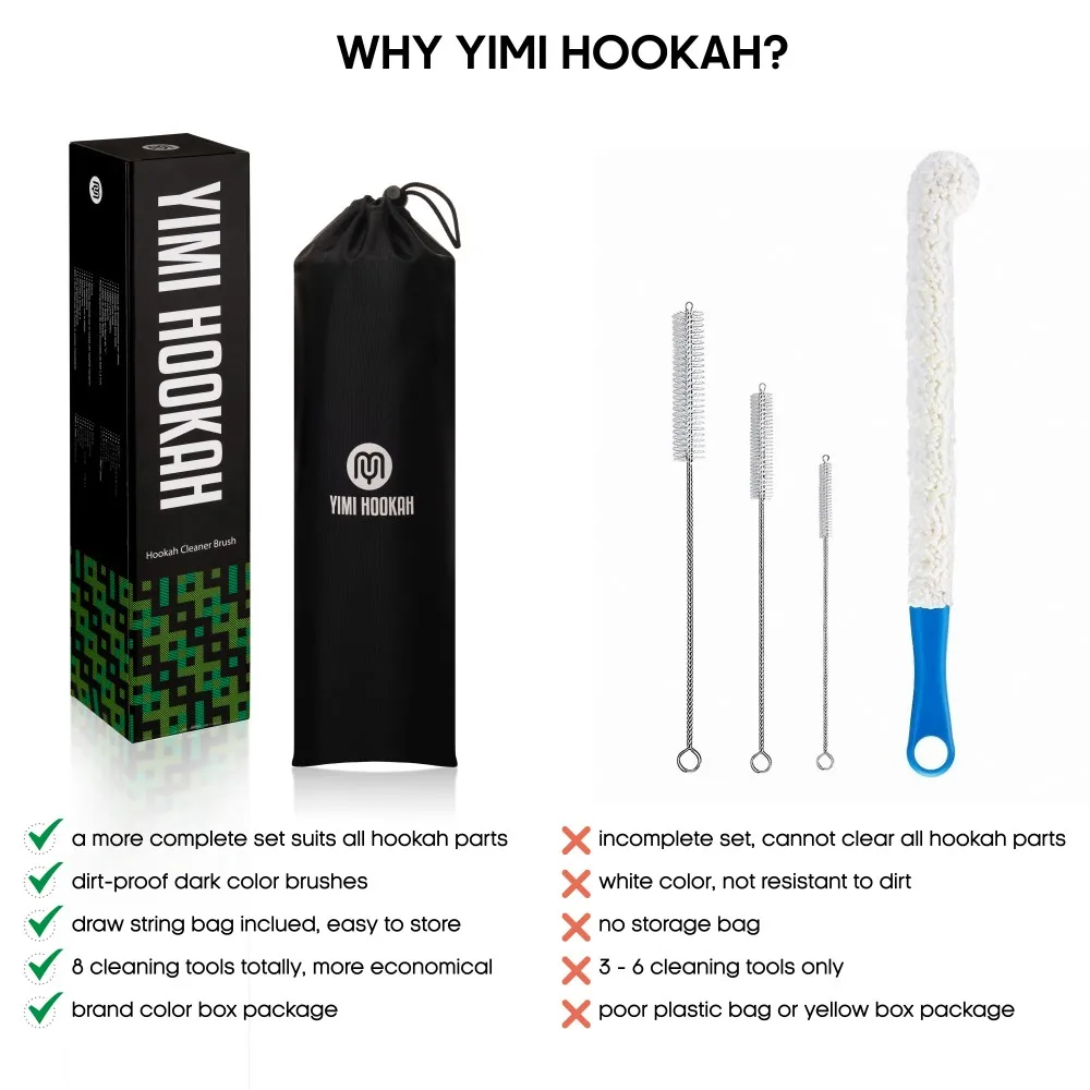 Yimi Hookah Cleaning Brush kit Flexible Drain Brush Hookah Bowl Brush  Decanter Cleaning Beads Hookah Brushes Accessories. - AliExpress