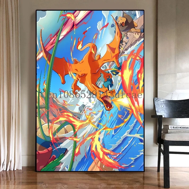 日本のポケモンピカチュウポスター,キャンバス絵画,家の壁の装飾