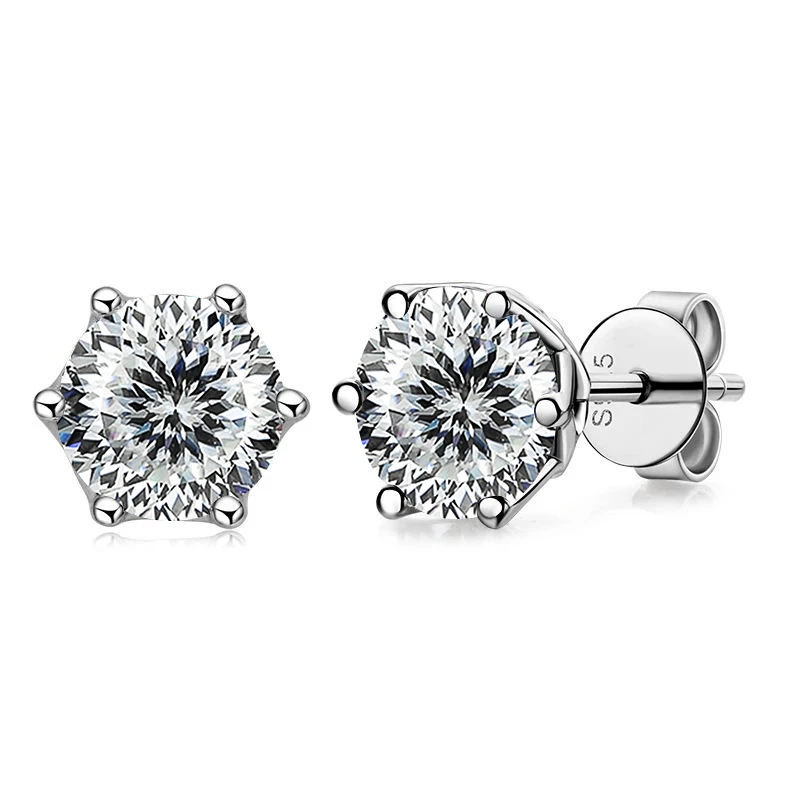 Butterflykiss Real 1 CT D Color Moissanite Stud Earrings For Women Top Quality 925 Sterling Silver Sparkling Wedding Jewelry - Image 2