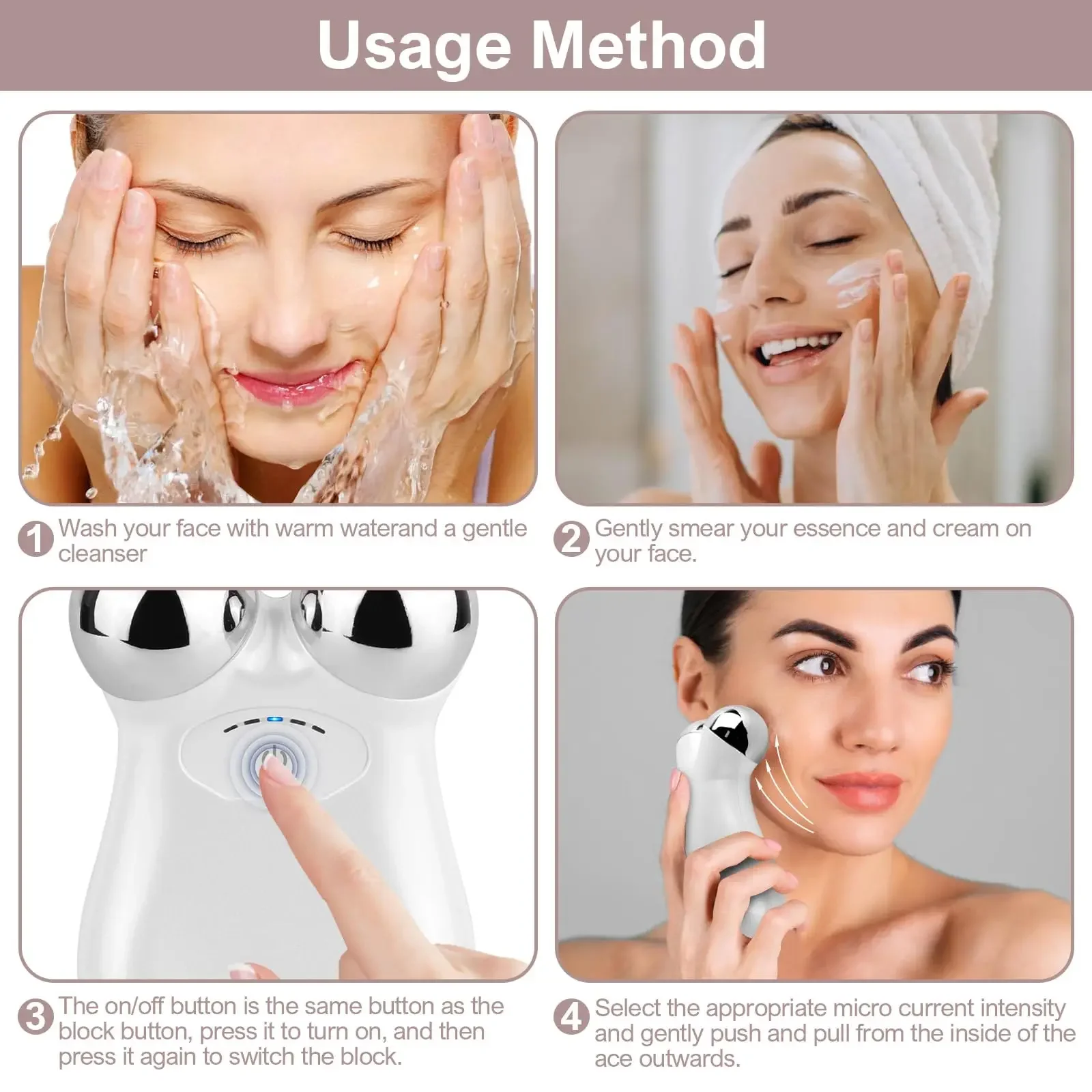 Revitalizing Stainless Steel Dual-Head Facial Massager for Skin Lifting and Firming