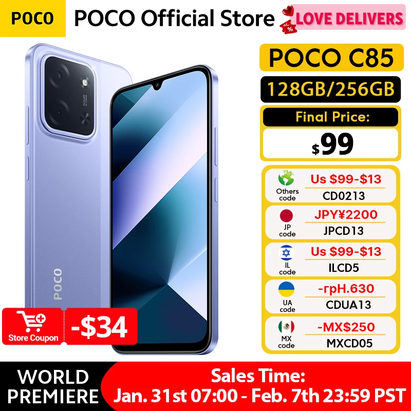 POCO C85 Global Version Smartphone 128GB 256GB MTK Helio G81-Ultra