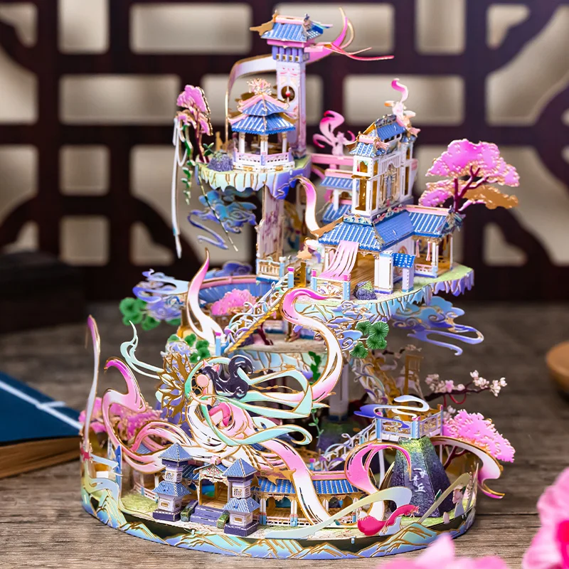 Art Model Mu 3D Metal Puzzle A Dream Of Qingqiu Building Model Kit Diy 3D Laser Cut Assemblare Puzzle Giocattoli Regalo Per Bambini