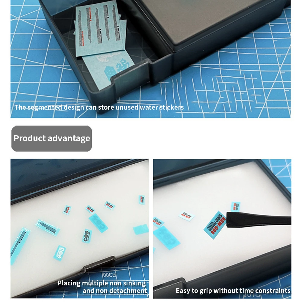 물 데칼 스티커 데칼 작동 상자, 트위저 모델 공예 취미 DIY 모델링 도구 데칼 스티커, 보습 상자