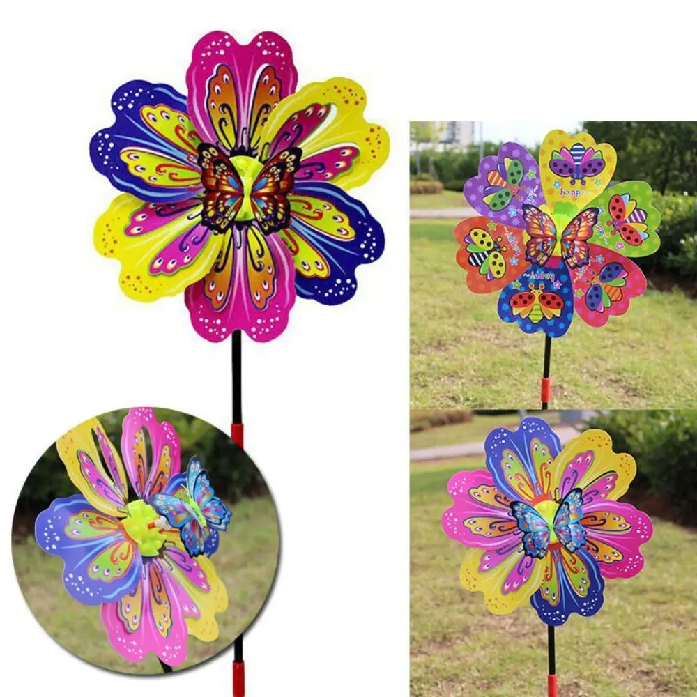 

Colorful Butterfly Flower Windmill Garden Yard Decor Handheld Windmill Colourful Wind Spinner for Kindergarten Garden Yard