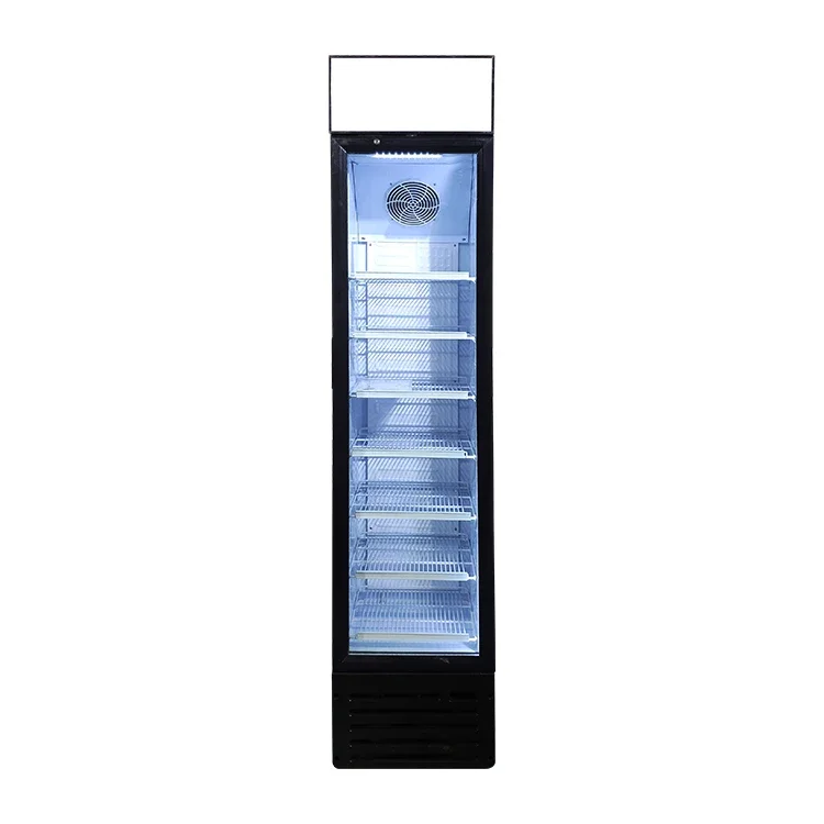 SC145B 145L Black Standard Slim Free Standing Vertical Upright Drinks Display Fridge