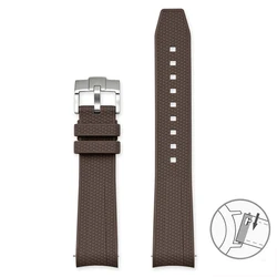 Sport Waterproof Liquid Silicone Watch Strap, Quick Release 20mm Band - 20mm (Dark brown)