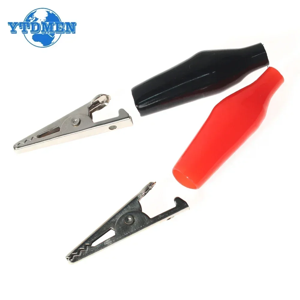 10PCS Metal Alligator Clip 24x28mm Insulation Crocodile Electrical Clamp Testing Clip Red/Black Crocodile Clips