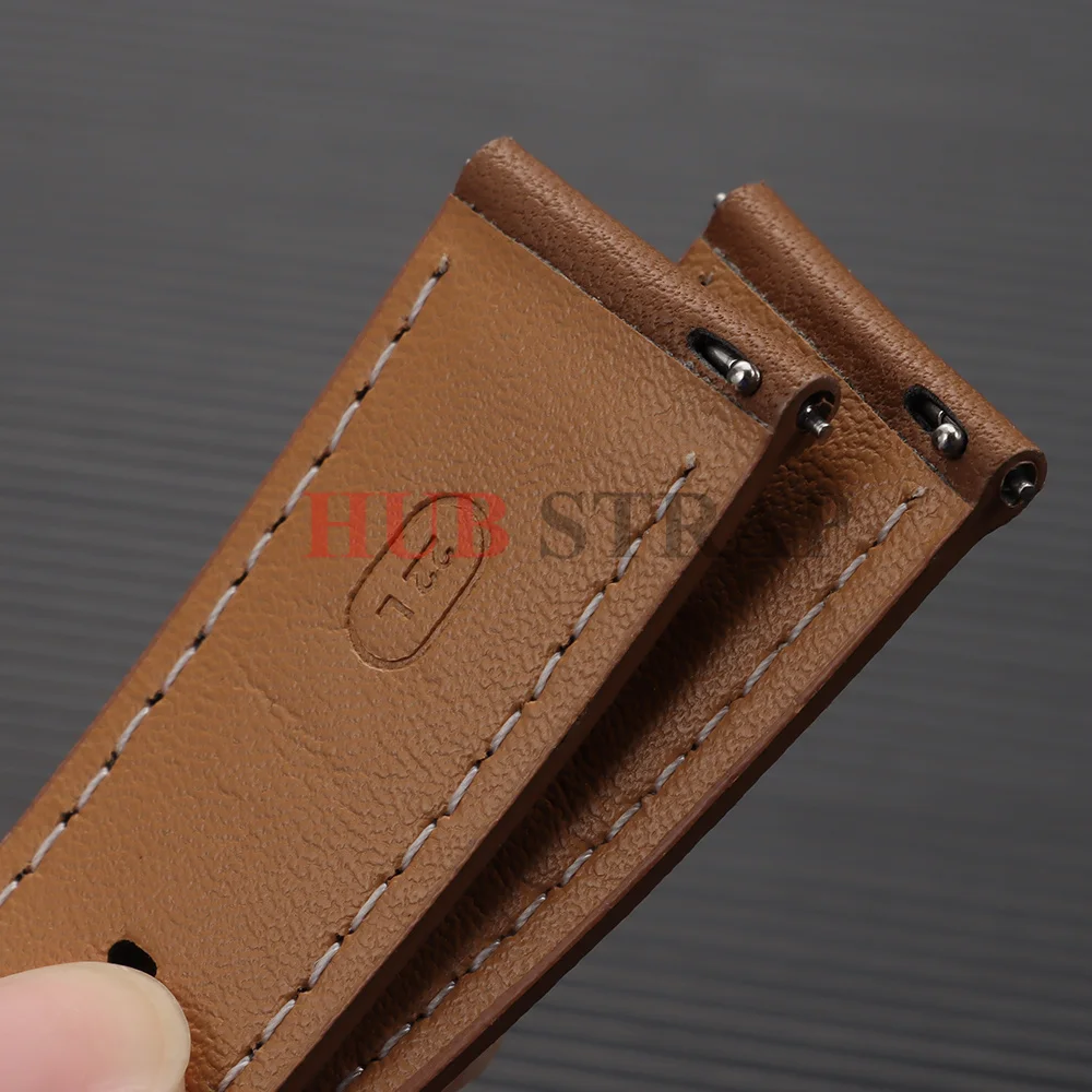 Elegant Leather Quick Release Watch Strap | Fashionable Universal Watchband in Black, Blue, and Brown