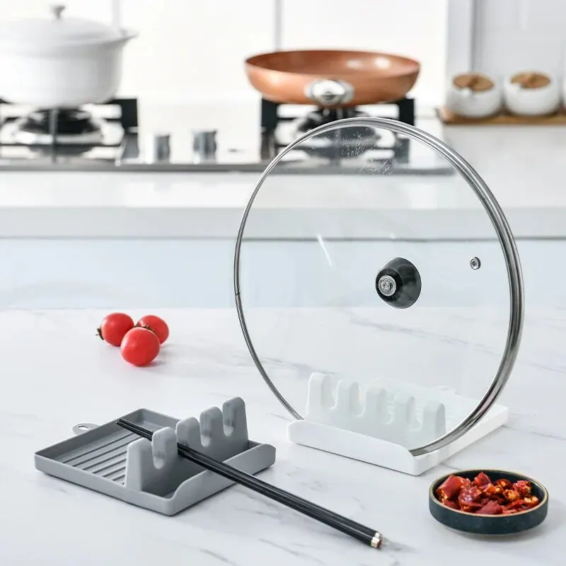 Kitchen Utensil Holder 1PC Kitchen Spatula Rack Pot Lid Rack Shelves Countertop Shovel Spoon Shelf Soup Spoon Pad Chopsticks Holder