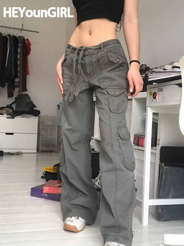 

Harajuku Vintage Boyfriend Jeans for Women Pocket Korean Fashion Denim Trousers Ladies Casual Loose Pants Capri Pants
