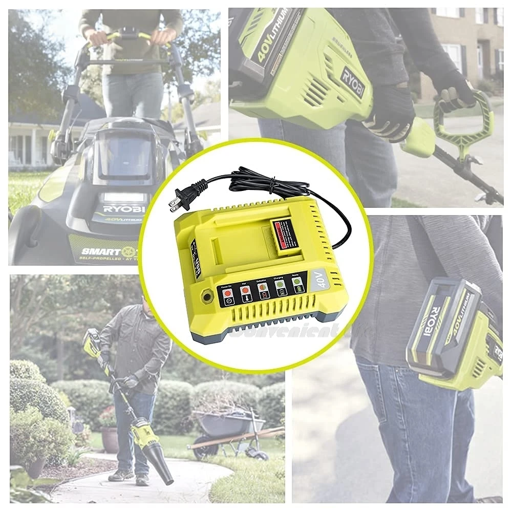 40V Charger for Ryobi Battery OP401 Lithium-ion Battery Charger Compatible With