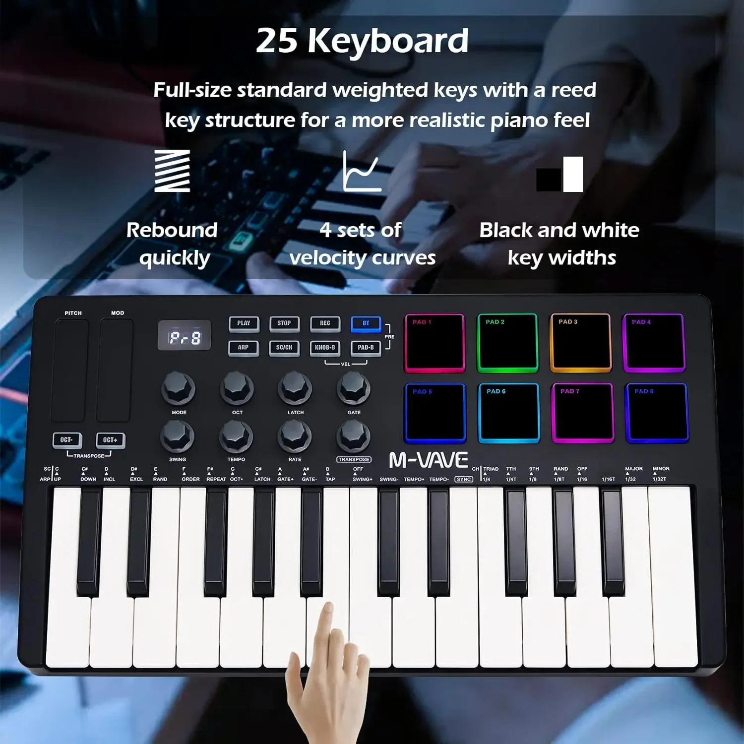 DTM・DAW M-VAVE SMK-25 M-VAVE SMK-25/37/mini Pro MIDI Controller | 25 Velocity Keys