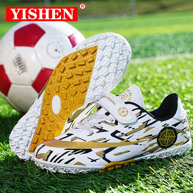 YISHEN Soccer Shoes Kids Football Shoes TF/FG Cleats Grass Training Sport Footwear Trend Sneaker For Boys Chaussures De Football