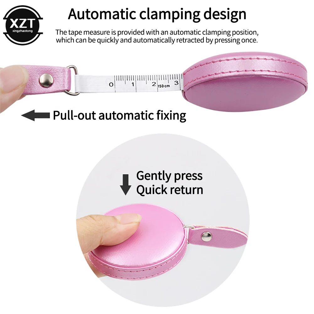 Tape Measure Measuring Tape Measuring Ruler Macaron Mini Tape Leather Round Portable Retractable Measures Height Children Ruler Centimeter
