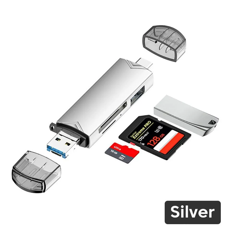 Versatile 6-in-1 USB 3.0 Card Reader & Flash Drive Adapter