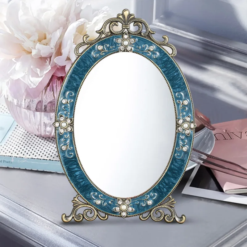 

Creative Design7/10inch Single Face Desktop Metal Mirror Decortive Living Room Metal Frame Mirrors J062