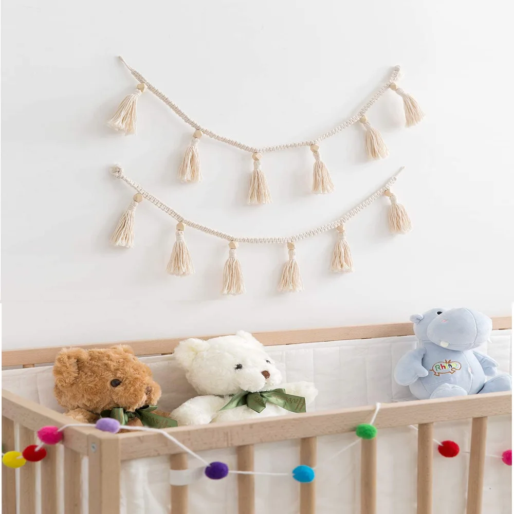 

Cuerda Algodón Nórdico Con Cuentas Madera Wall Decor Boho Room Aesthetic Chambre Fille Pared Para Casa Adornos