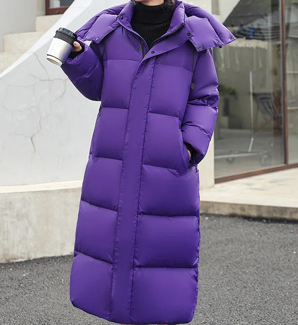 

Women's Clothing Long thickened hooded fashion casual down coat Winter New 170