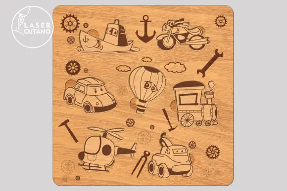 Set of 8 Puzzle Laser Cut File SVG DXF Kids laser S VG design & DIY Craft Kits for Cuuting Engraving woodworking boring machine