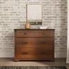 3-Piece Redmond Nursery Furniture Set 4-in-1 Convertible Crib Dresser Chest Strong Pine Wood MDF Coach Cherry Dapper Gray Safety 3