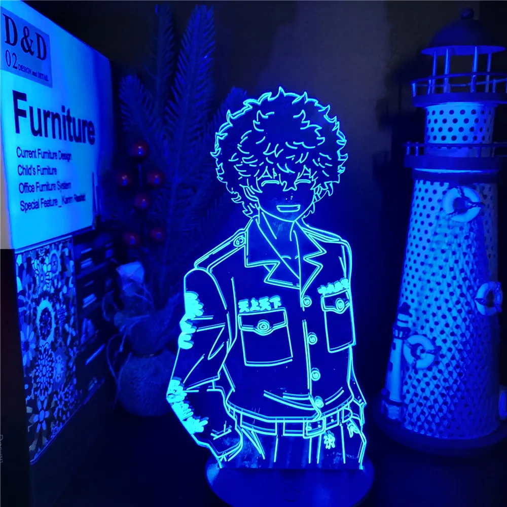 

Светодиодная лампа для манги, аниме, Токийский рептив, 3D лампа Nahoya Kawata Smiley, Токийский мандзи, светодиодный ночник RGB, настольная лампа, украшение для спальни, подарки
