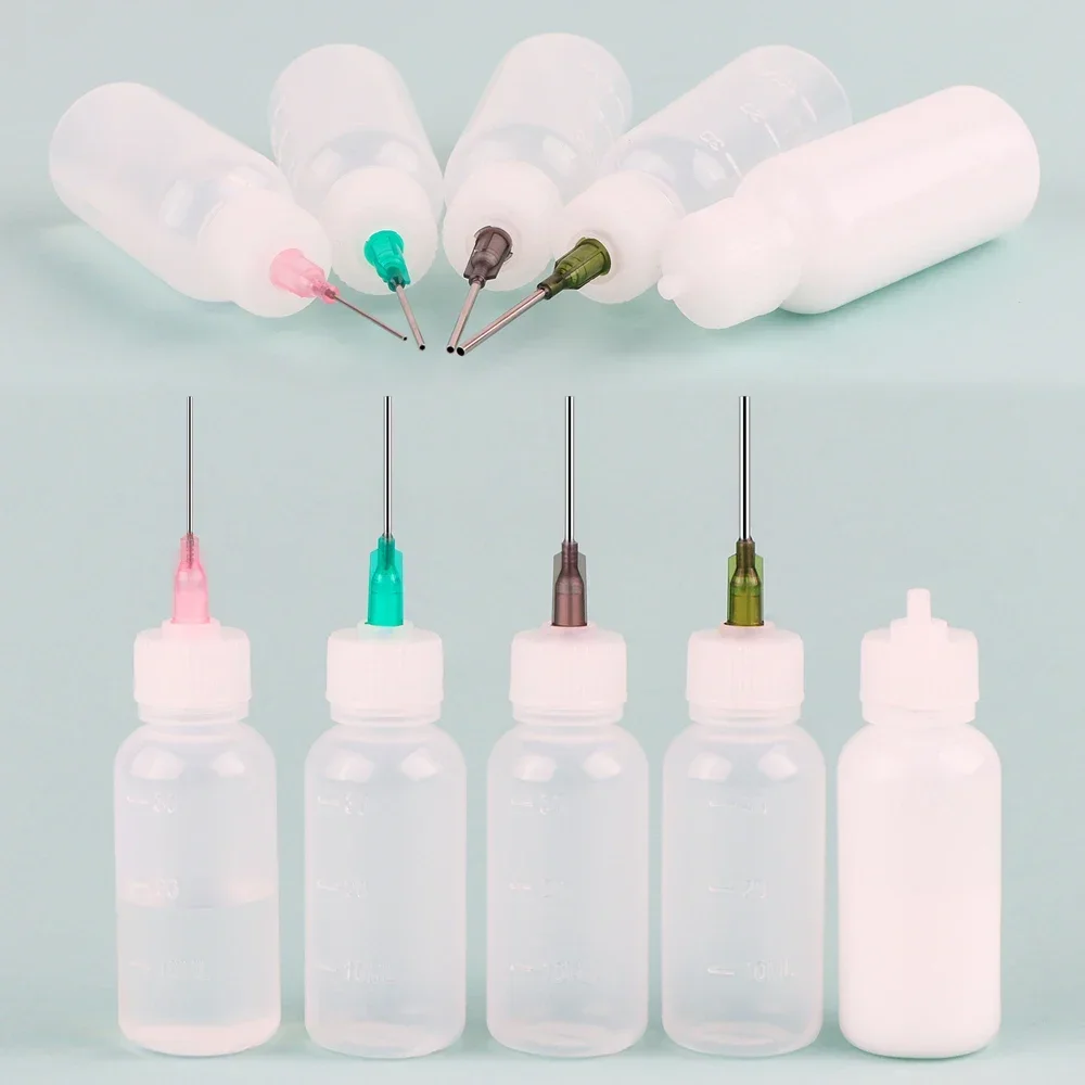 바늘 세트와 24pcs 30ML 플라스틱 접착제 병 작은 오일 병에 대 한 리필 접착제 병 알코올 병 통증 접착제 잉크 도구