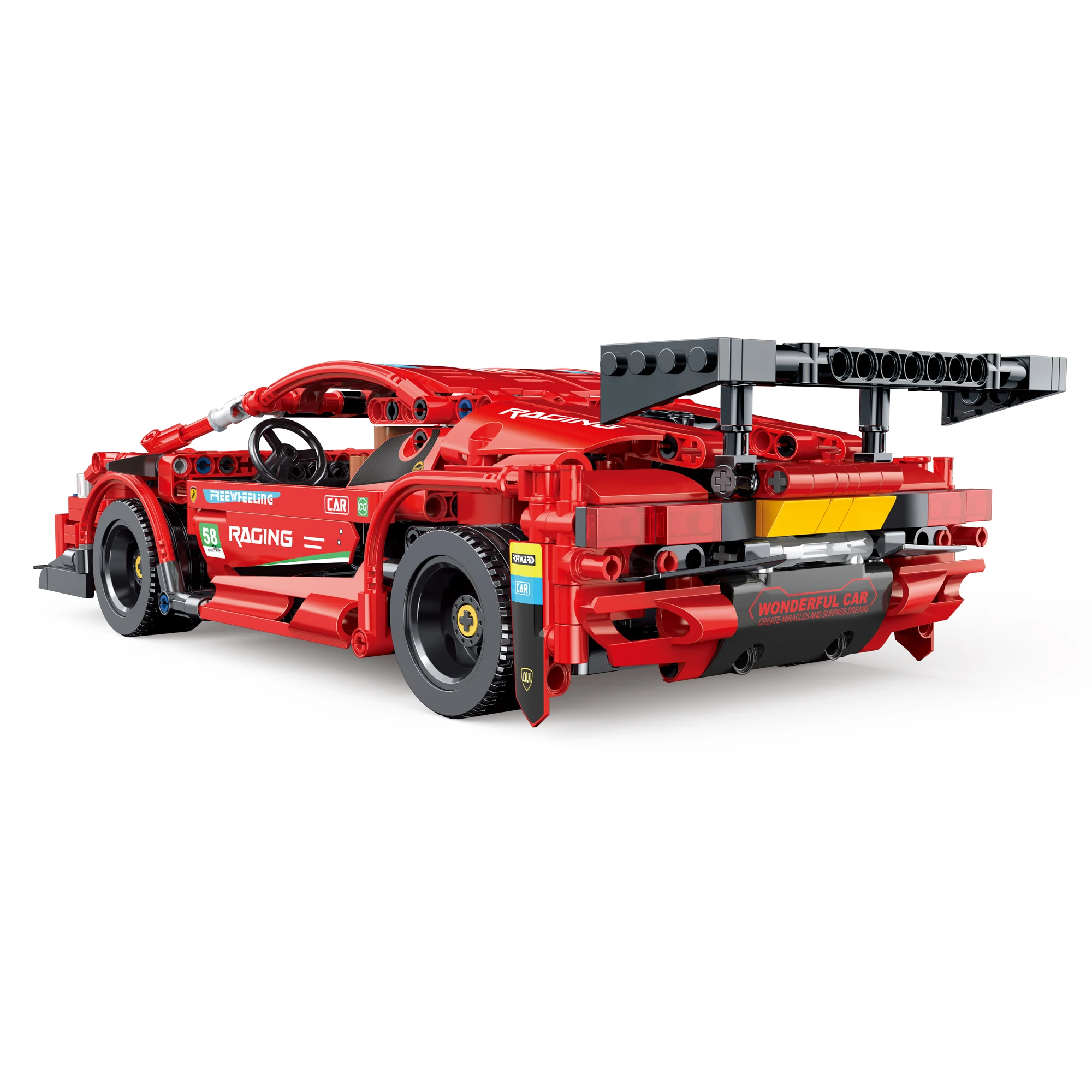 Red Racing Car Building Set - 642-Piece Collectible Sports Car Construction Kit - Perfect Back To School Toy For Boys