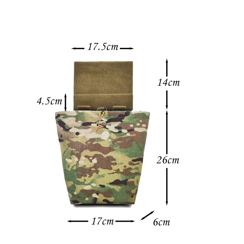 Airsoft EDC Foldable Pouch Tactical Molle Dump Pouch Multicam Lower Hanging Recycling Storage Extended Abdominal Waist Bag 3