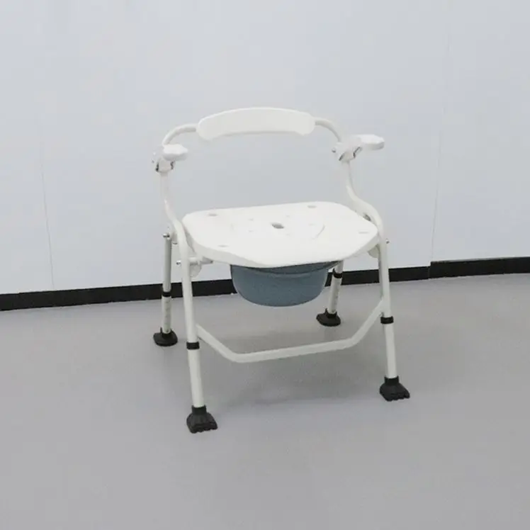 Factory Price Wholesale Steel Height Adjustable Fold Portable Toilet Chair for Aged 2