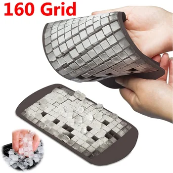 160 Grid Mini Silicone Ices Tray Ice Cubes Foldable Popsicle Mold Ice Grid Tray Small Square Mold Ices Maker Silicone Mold 1