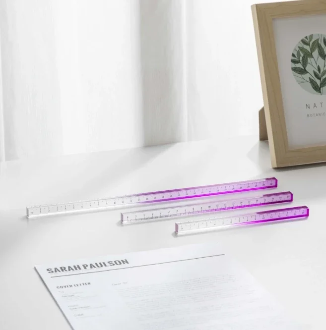 15cm 20cm 30cm Gradient Straight Rulers INS Transparent Dividing DIY Drawing Tools Acrylic Drafting Math Drawing Ruler Office ruler set drawing ruler straight ruler