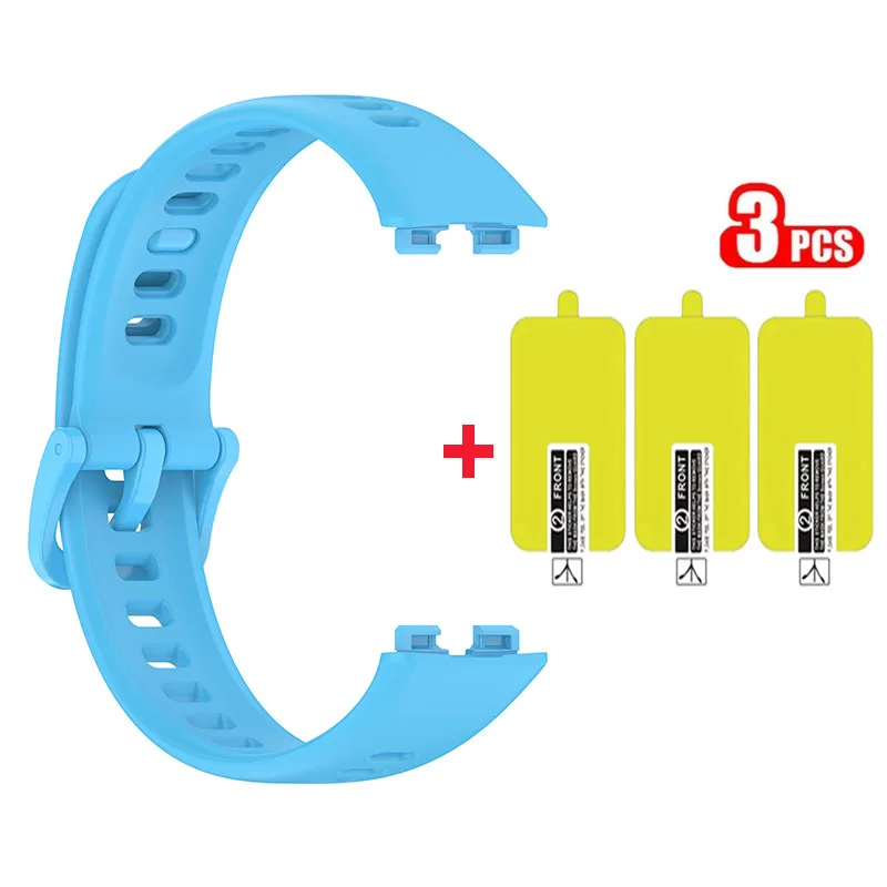 2-in-1 Silicone Strap Band with 3-Pack Anti-Scratch HD Screen Protectors