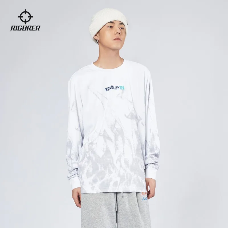 Rigorer Personal Image Round Men's Long Sleeve Round Neck Winter Quick-drying Sweat T-shirt Basketball Clothes