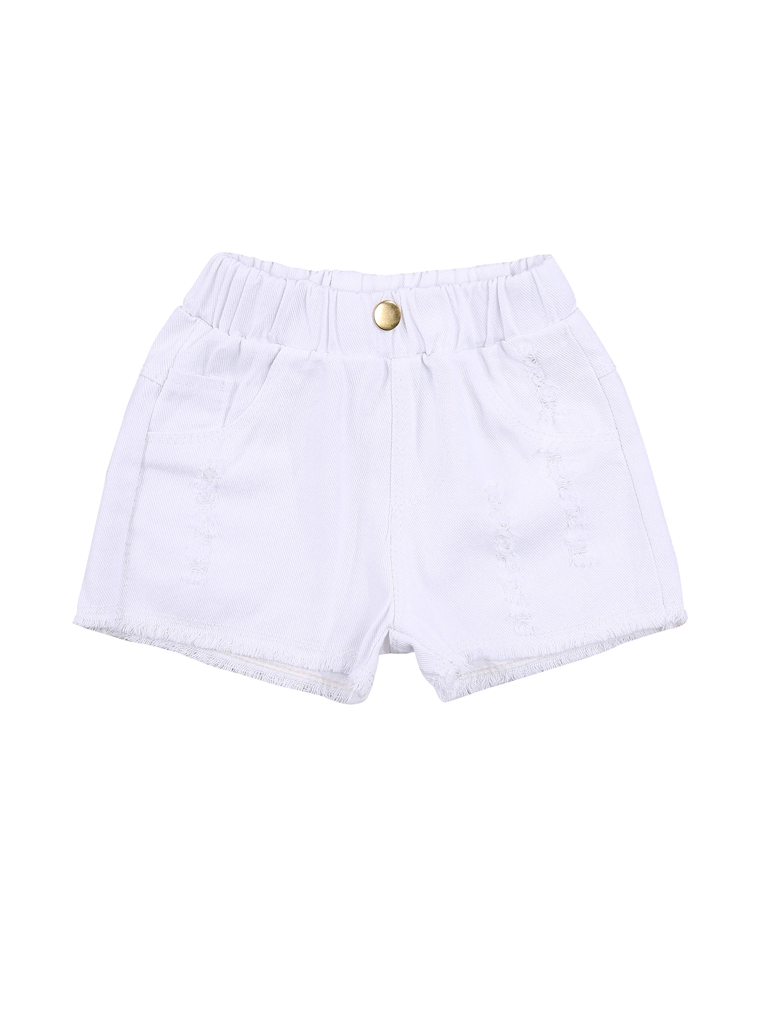 Boys Denim Shorts Boys Distressed Denim Short Pants with Adjustable Waistband for Summer 2-8 Years